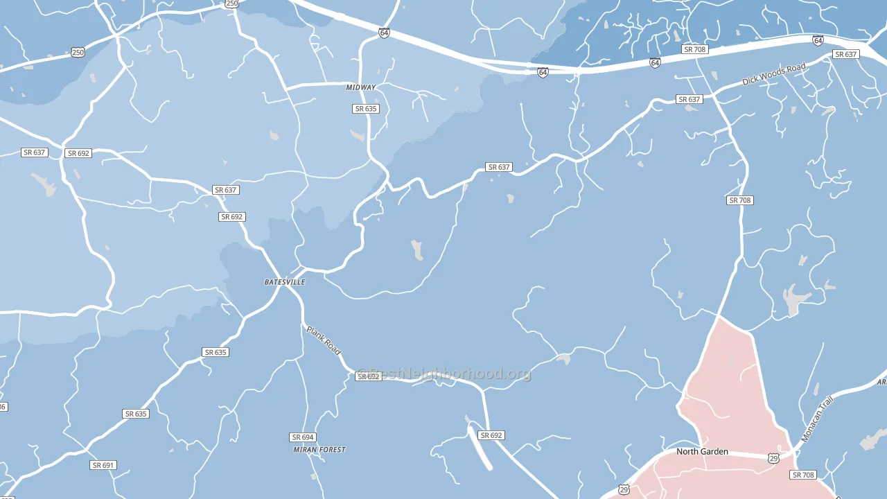 Batesville, VA block-group political-lean map