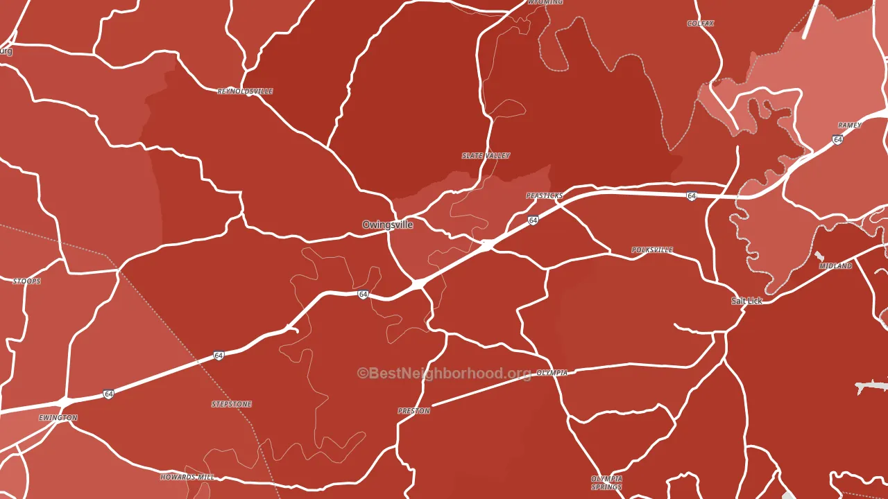 Bath County, KY block-group political-lean map