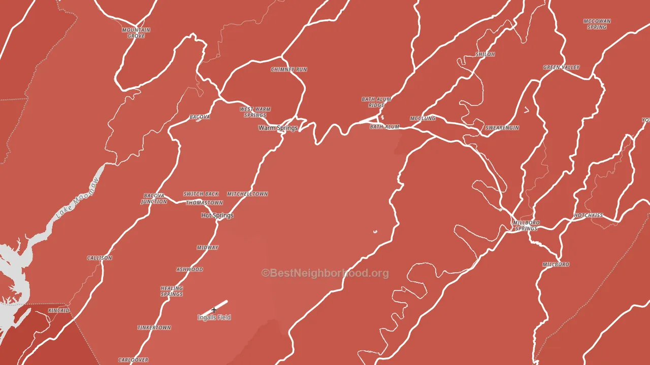 Bath County, VA block-group political-lean map