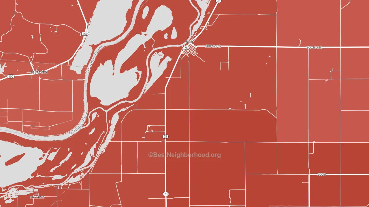 Bath, IL block-group political-lean map