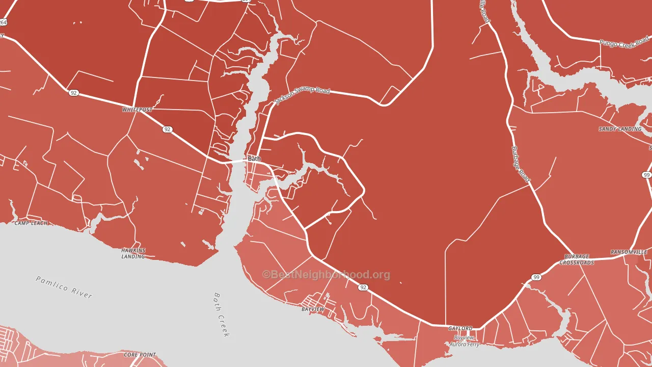 Bath, NC block-group political-lean map