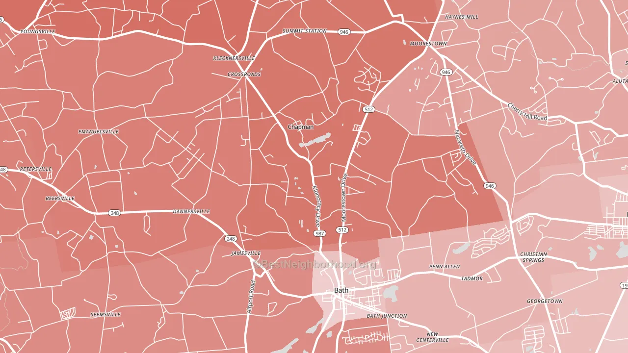 Bath, PA block-group political-lean map