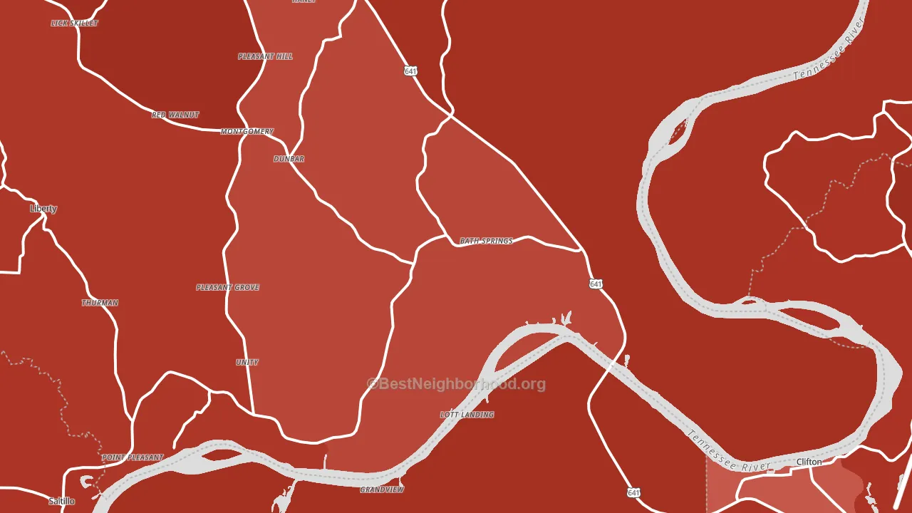 Bath Springs, TN block-group political-lean map