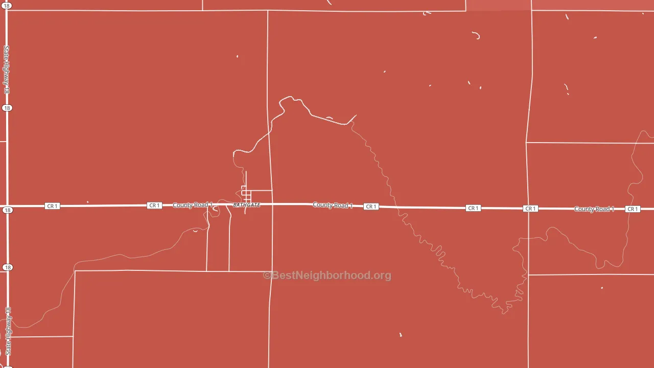 Bathgate, ND block-group political-lean map