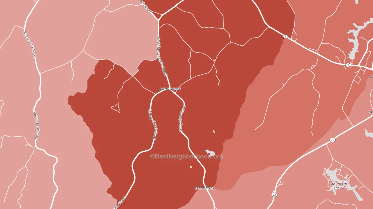 Baton Rouge, SC block-group political-lean map