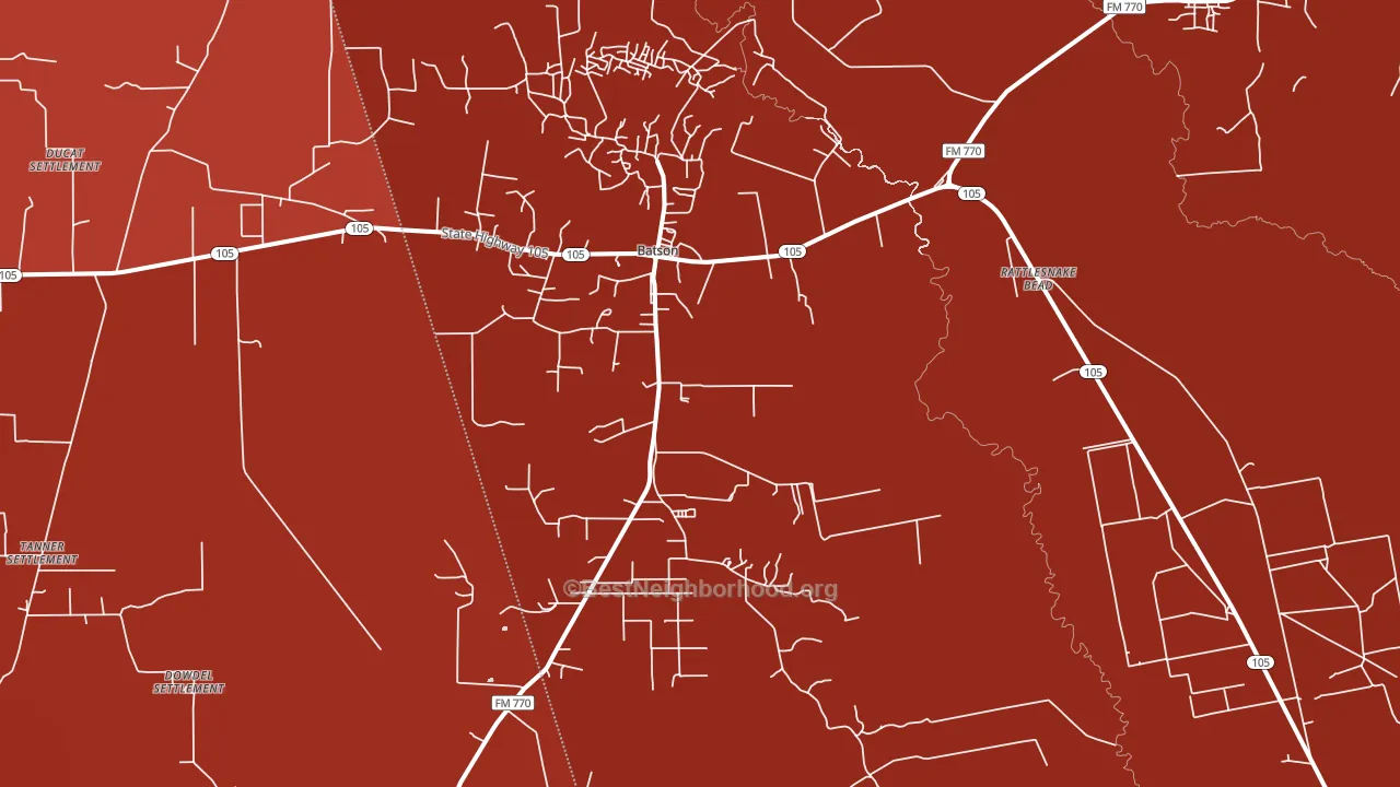 Batson, TX block-group political-lean map