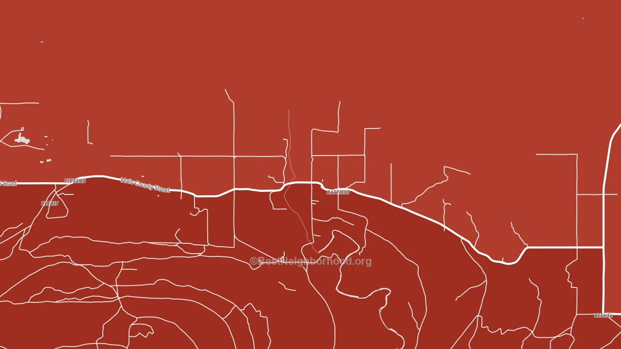 Battiest, OK block-group political-lean map