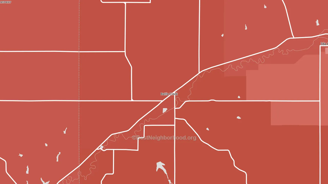 Battle Creek, IA block-group political-lean map