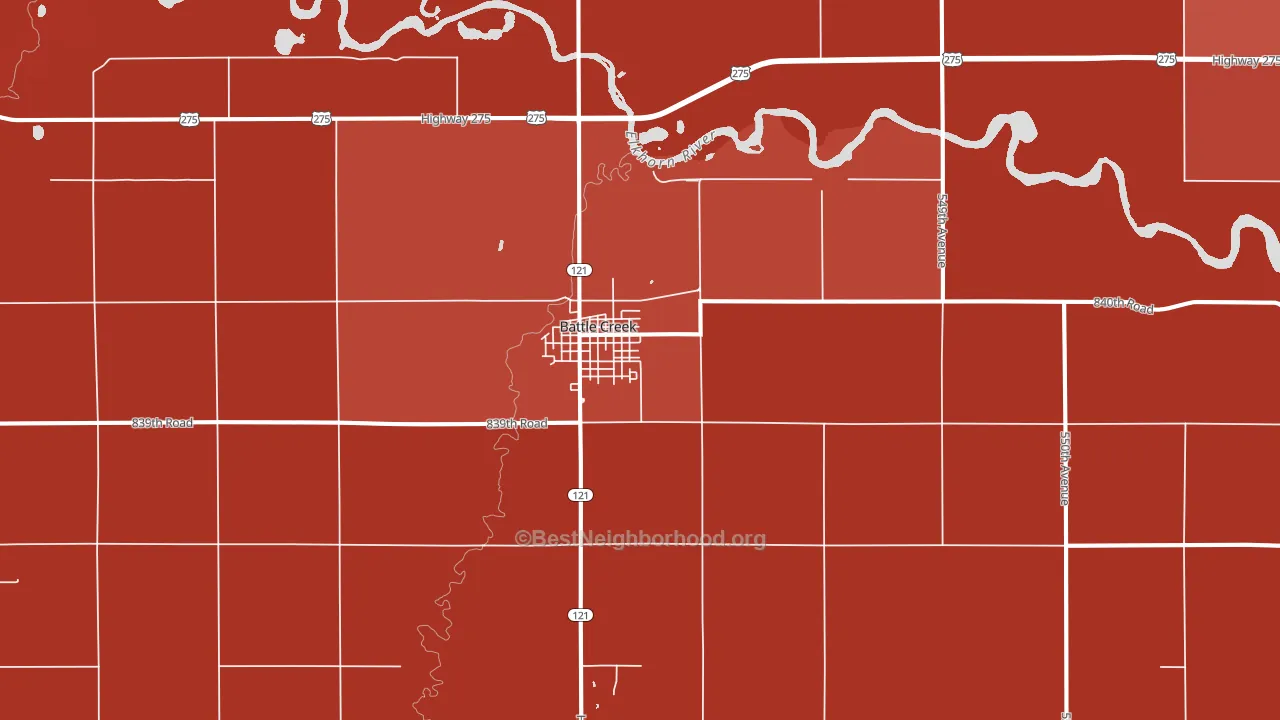 Battle Creek, NE block-group political-lean map