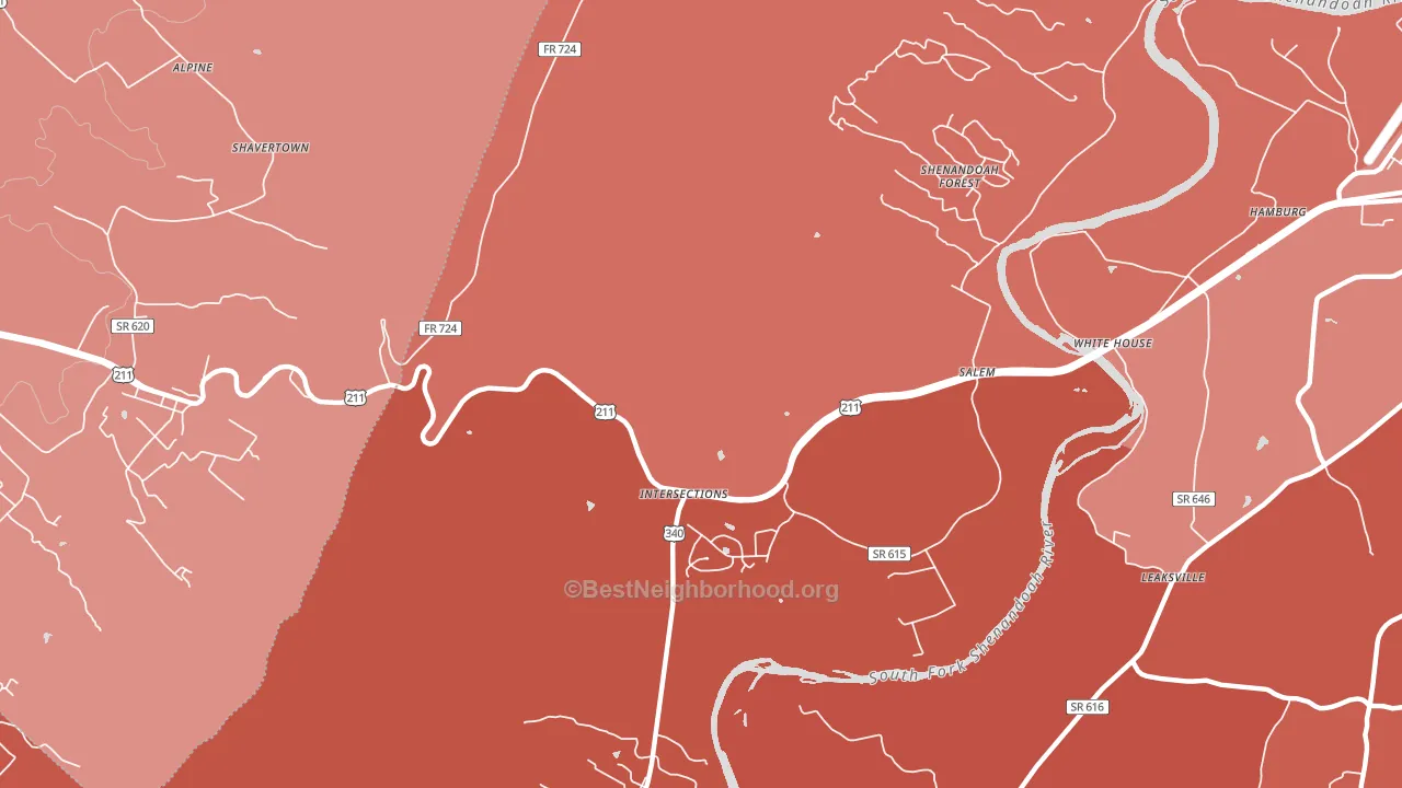 Battle Creek, VA block-group political-lean map