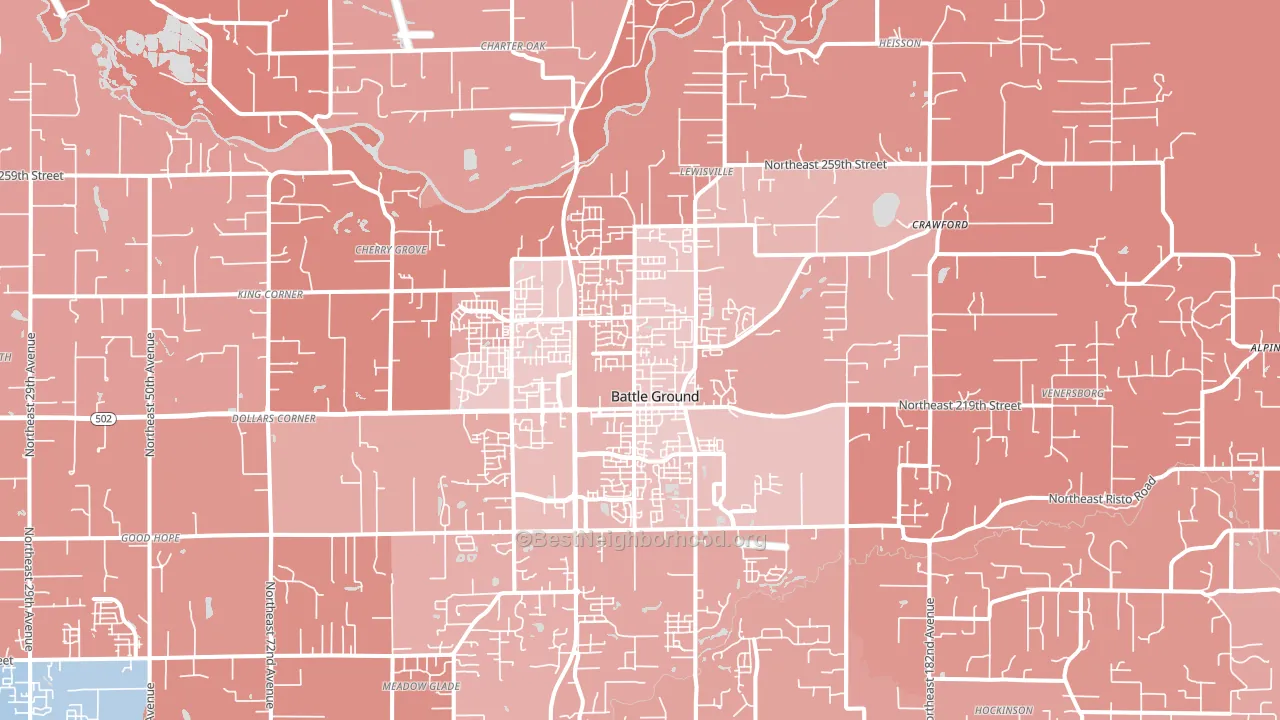 Battle Ground, WA block-group political-lean map
