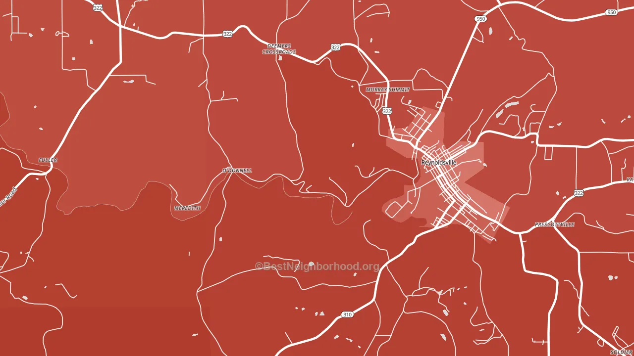 Battle Hollow, PA block-group political-lean map