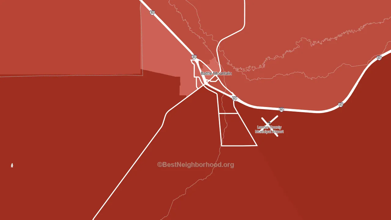 Battle Mountain, NV block-group political-lean map