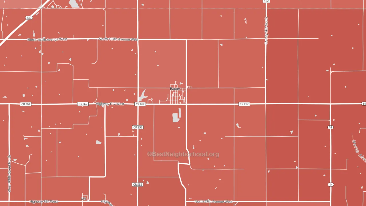Baxter, IA block-group political-lean map