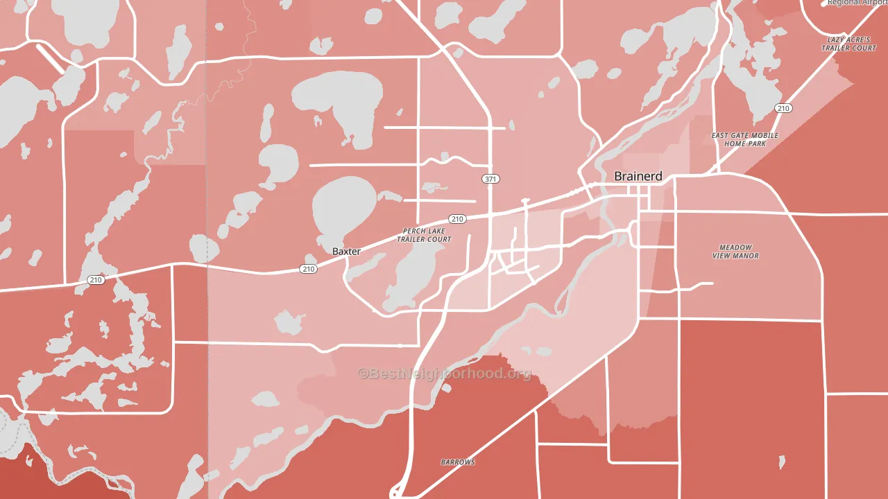 Baxter, MN block-group political-lean map