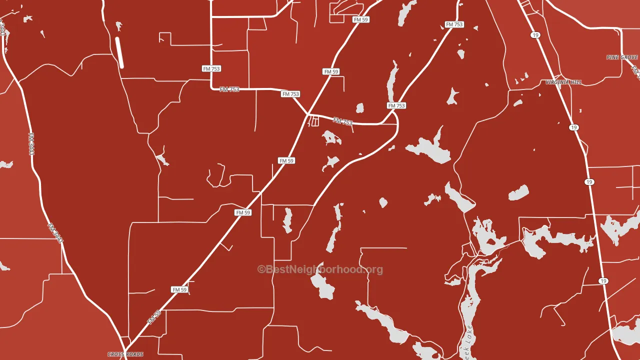 Baxter, TX block-group political-lean map