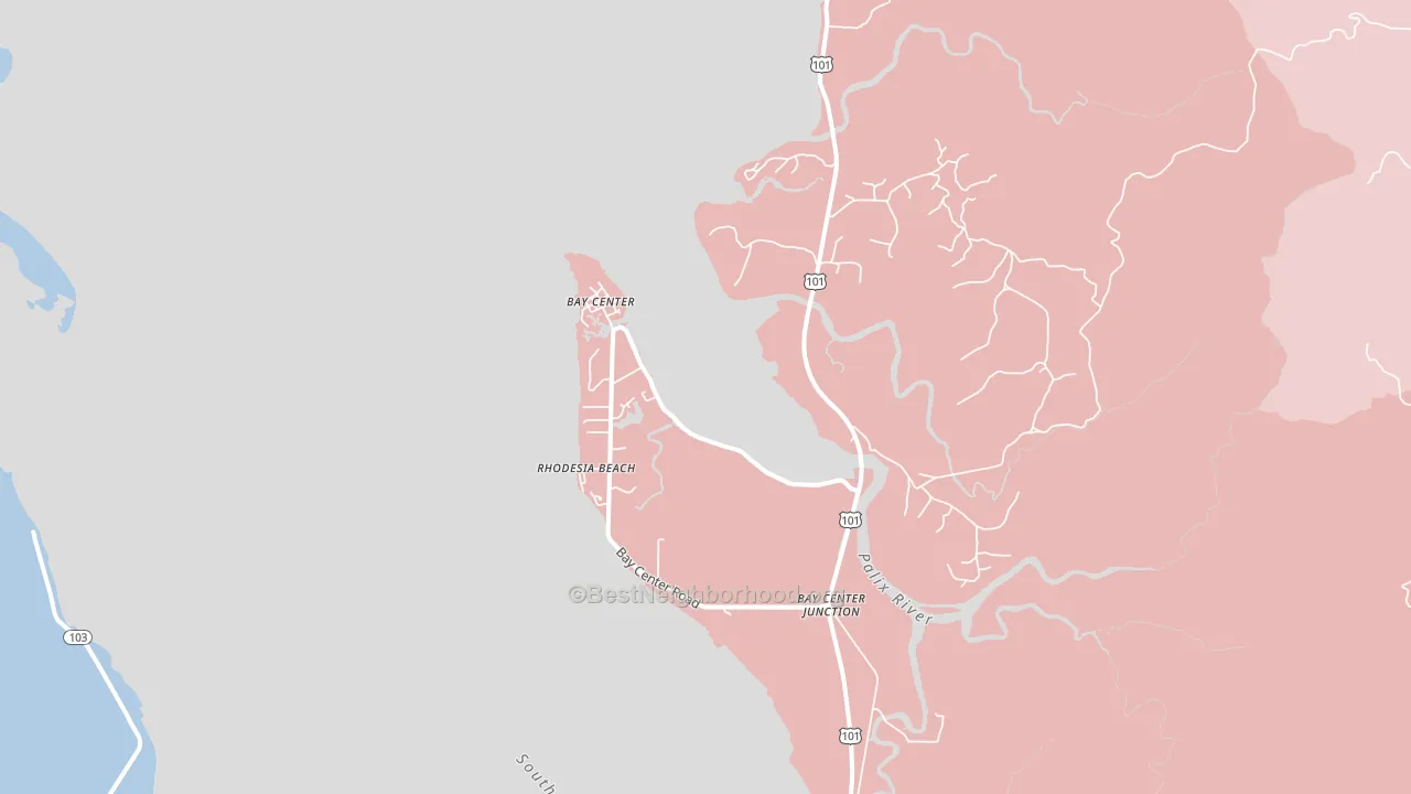 Bay Center, WA block-group political-lean map