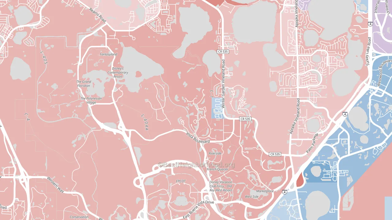 Bay Lake, FL block-group political-lean map