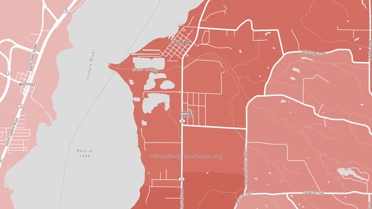 Bay View Gardens, IL block-group political-lean map