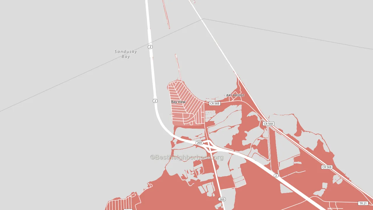 Bay View, OH block-group political-lean map