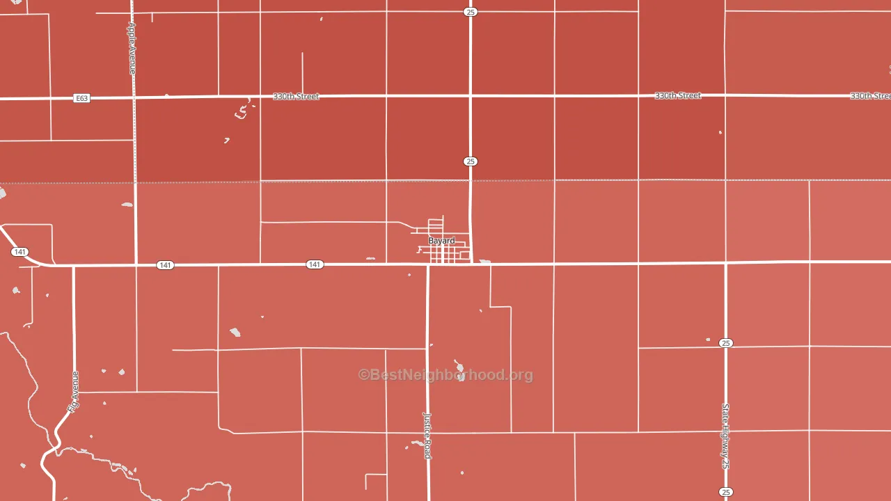 Bayard, IA block-group political-lean map