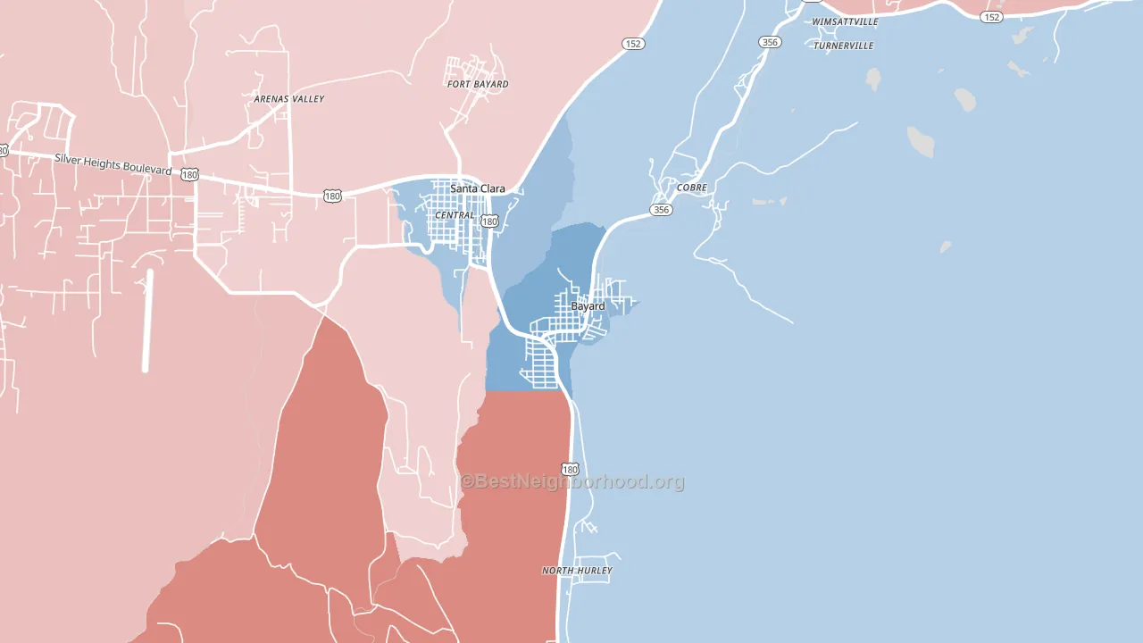 Bayard, NM block-group political-lean map
