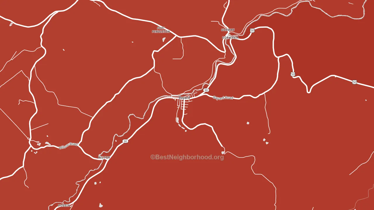 Bayard, WV block-group political-lean map