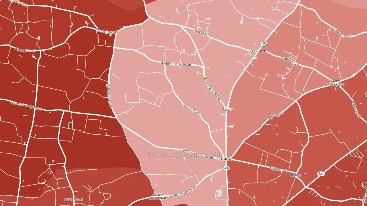 Bayboro, SC block-group political-lean map