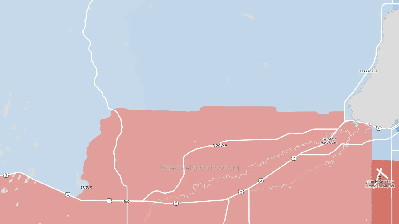 Bayfield County, WI block-group political-lean map