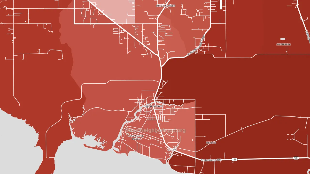 Bayou La Batre, AL block-group political-lean map