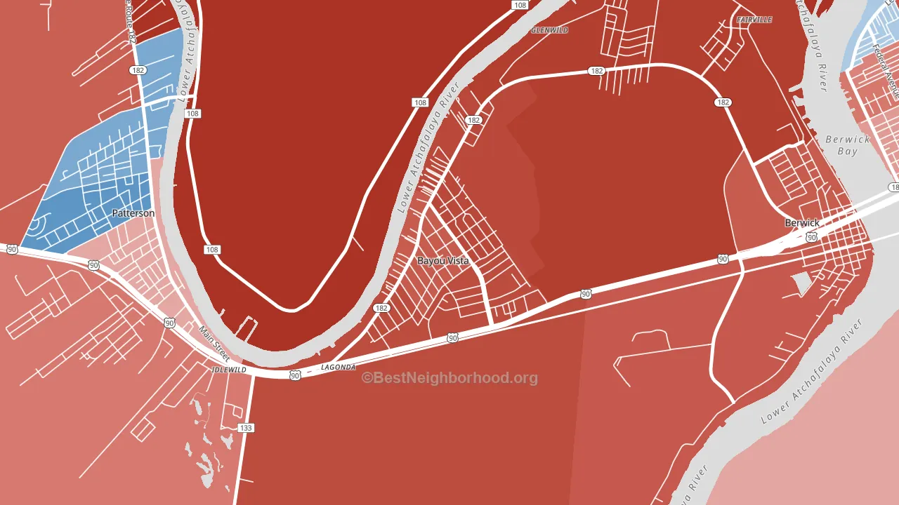 Bayou Vista, LA block-group political-lean map