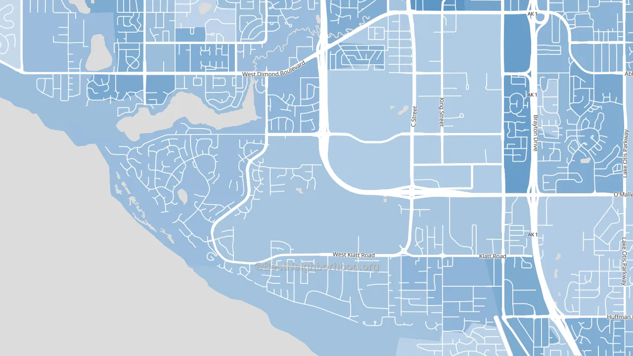 Bayshore-Klatt, Anchorage, AK block-group political-lean map