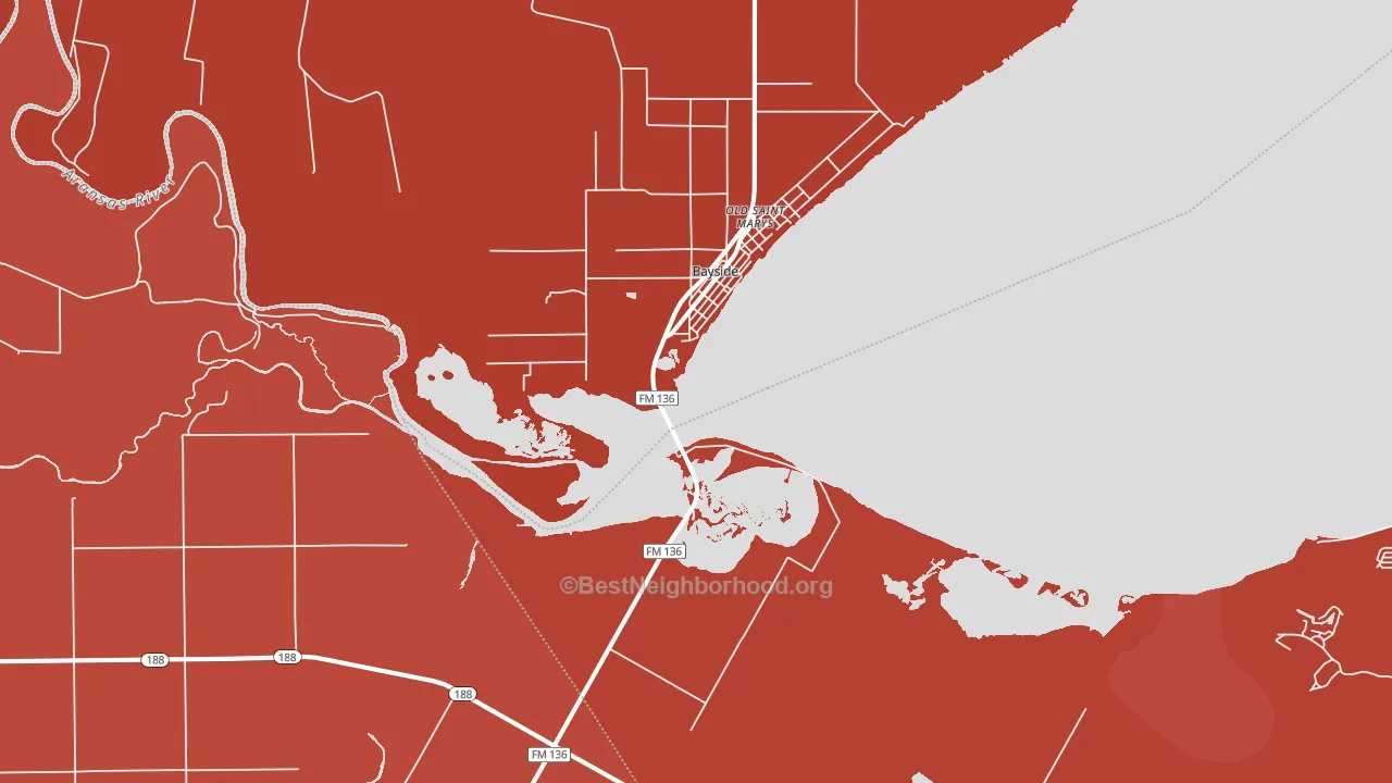Bayside, TX block-group political-lean map