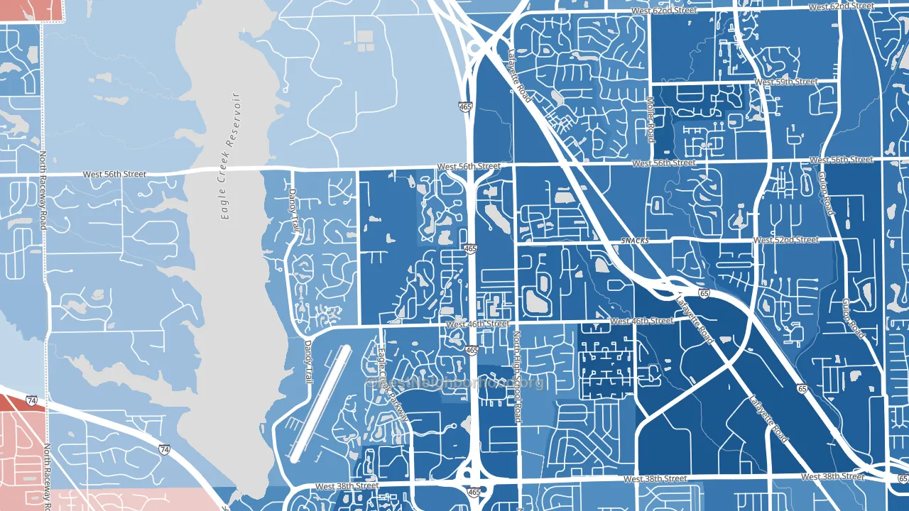 Bayswater, Indianapolis, IN block-group political-lean map