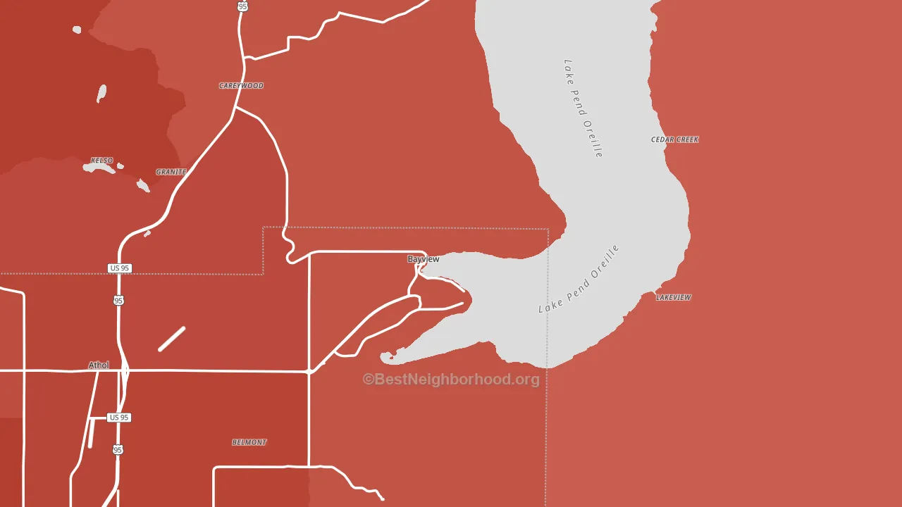 Bayview, ID block-group political-lean map
