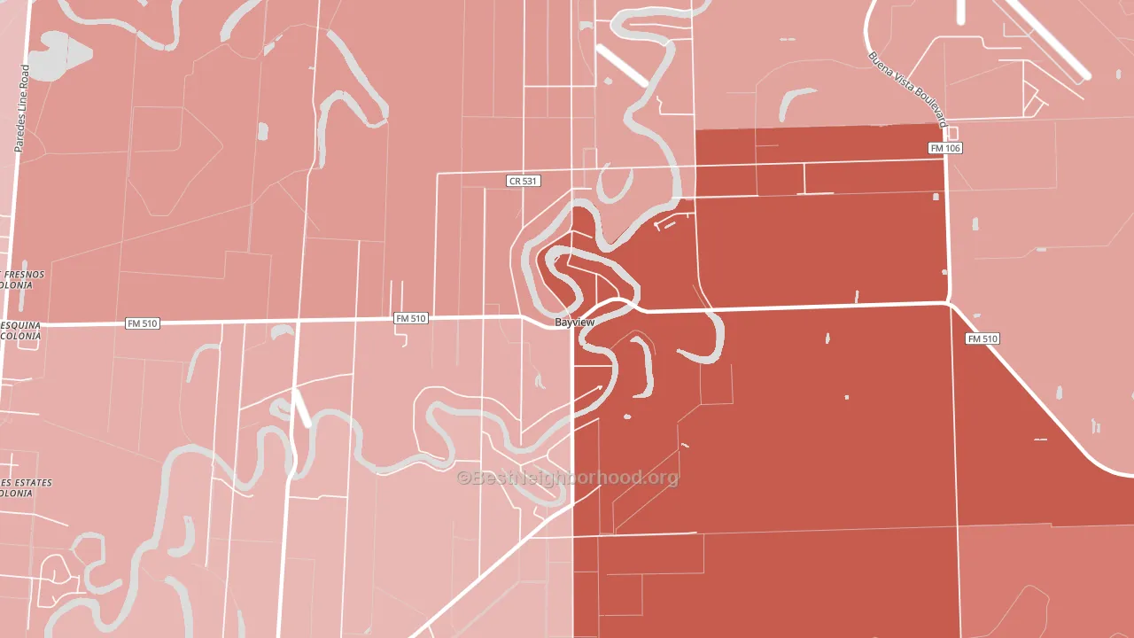 Bayview, TX block-group political-lean map