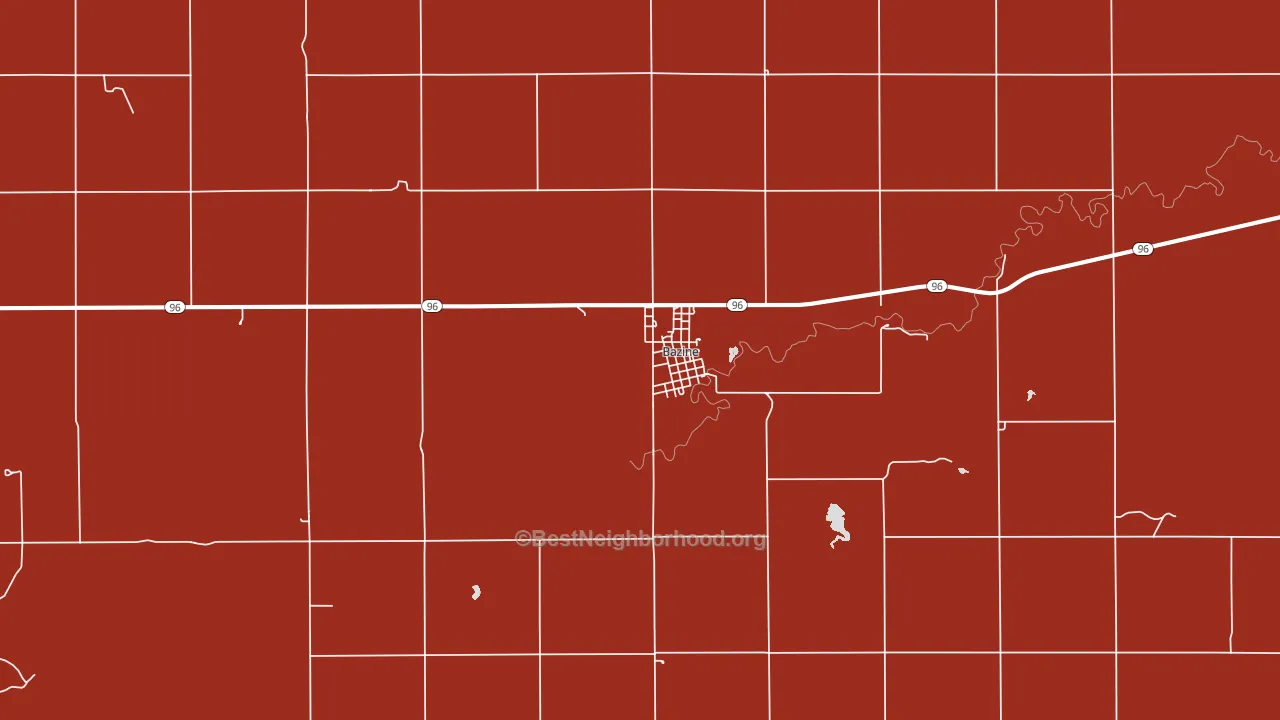 Bazine, KS block-group political-lean map