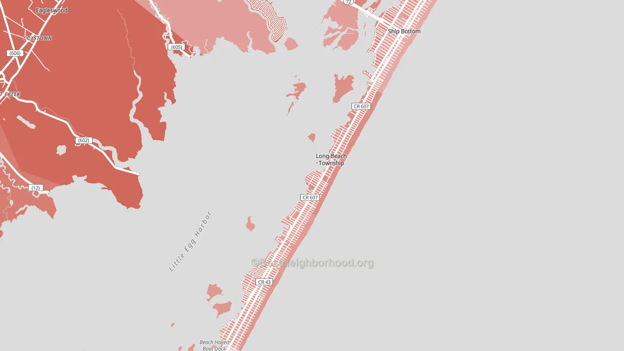 Beach Haven, NJ block-group political-lean map