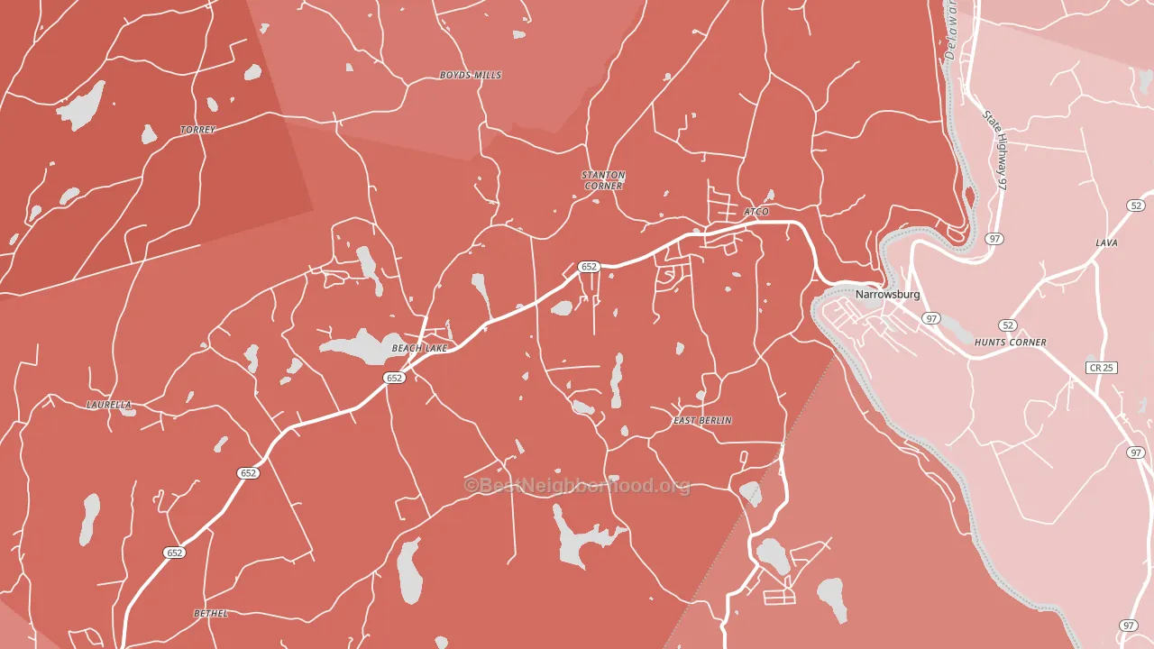 Beach Lake, PA block-group political-lean map