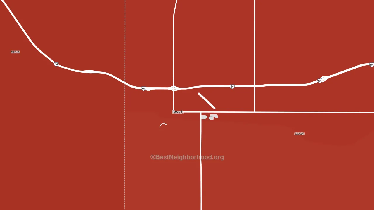 Beach, ND block-group political-lean map