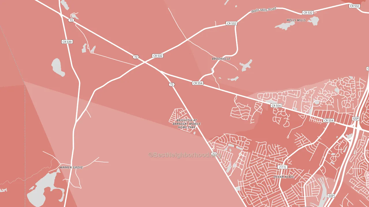 Beach View, NJ block-group political-lean map