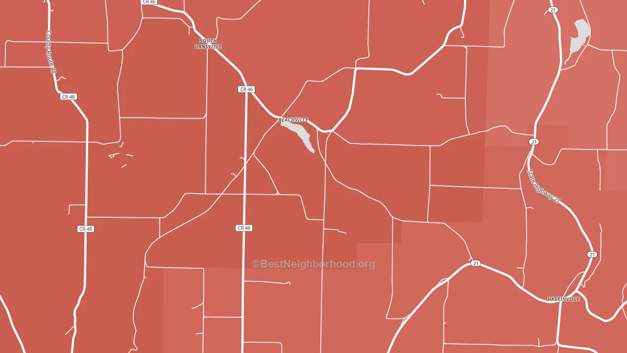 Beachville, NY block-group political-lean map