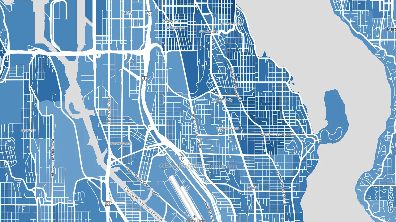 Beacon Hill, Seattle, WA block-group political-lean map