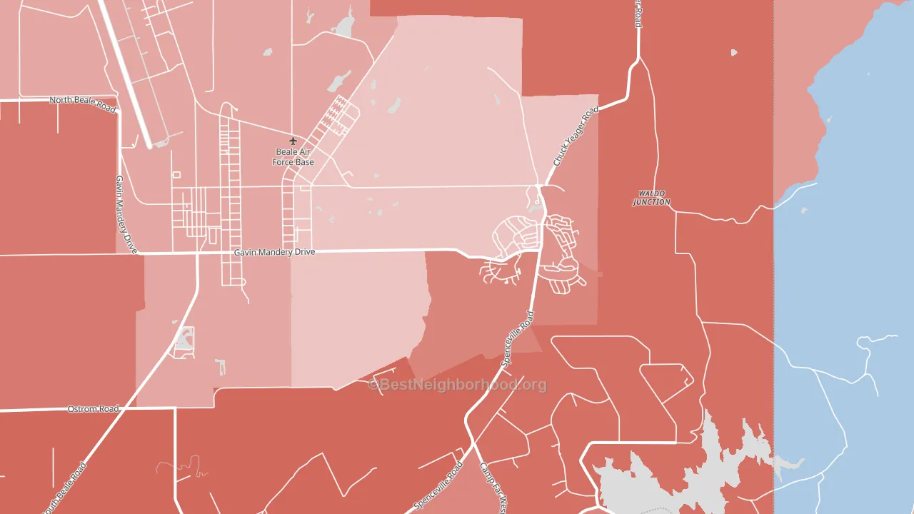 Beale Afb, CA block-group political-lean map