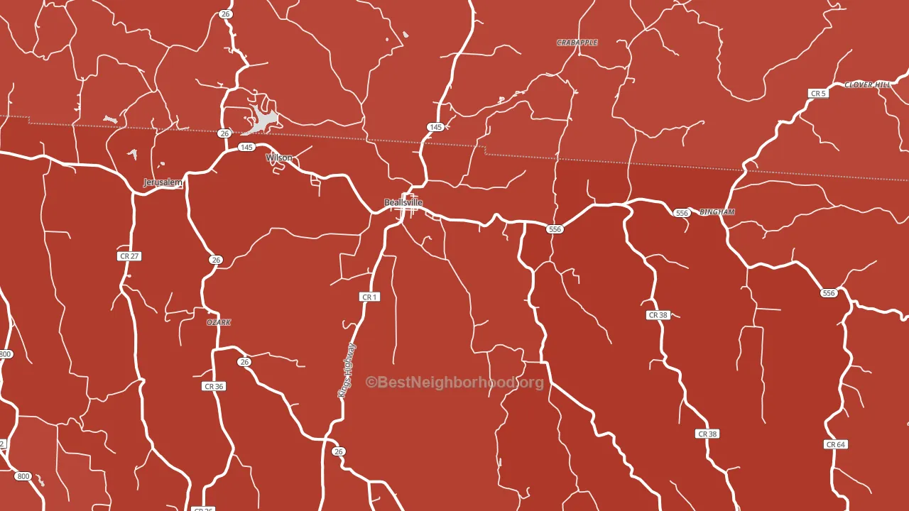 Beallsville, OH block-group political-lean map