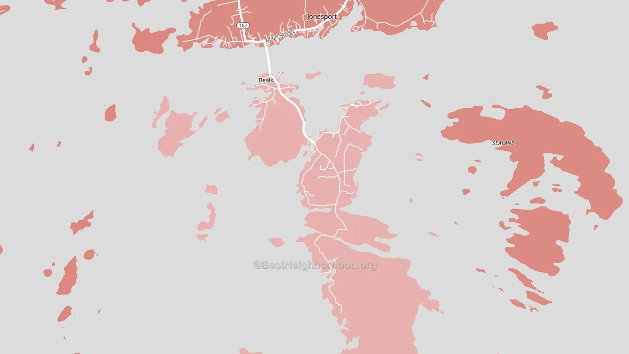 Beals, ME block-group political-lean map