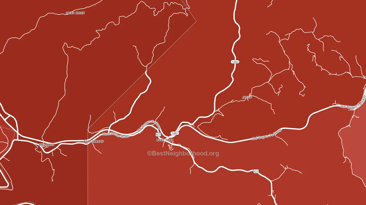 Bear Branch, KY block-group political-lean map