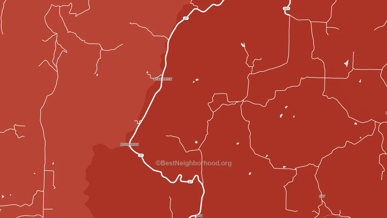 Bear Creek, AR block-group political-lean map