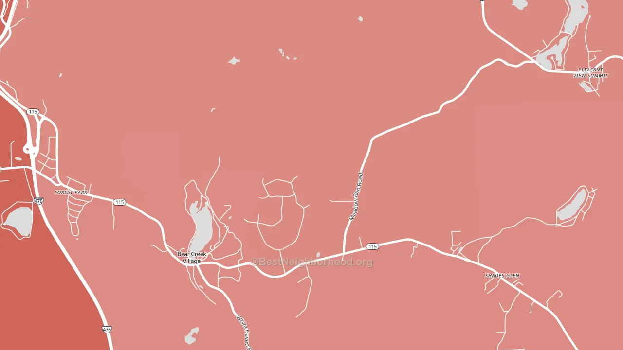 Bear Creek, PA block-group political-lean map