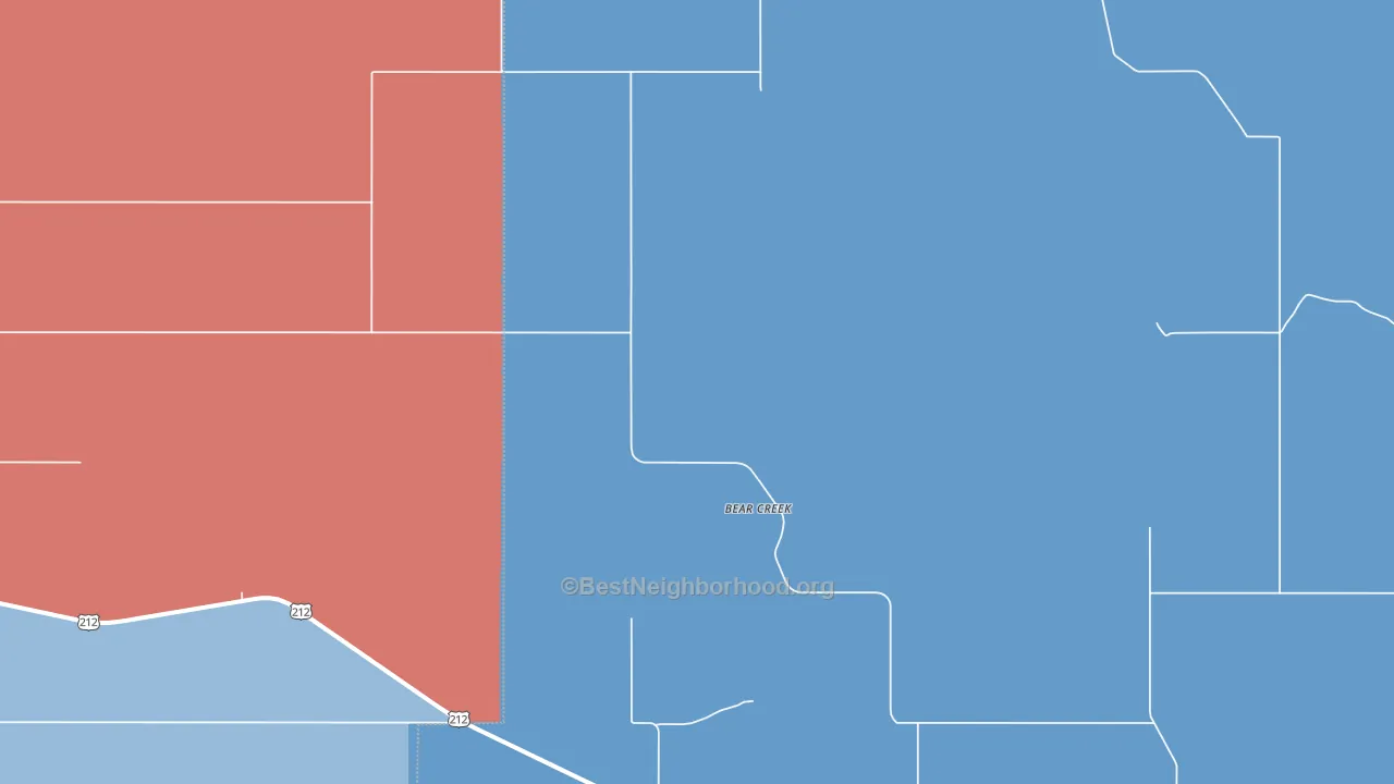 Bear Creek, SD block-group political-lean map